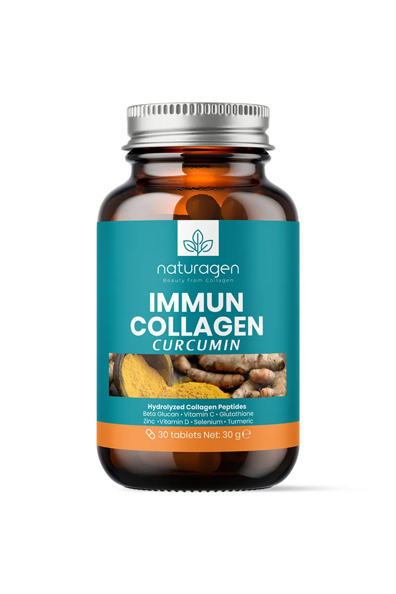 قرص کلاژن کورکومین حاوی زردچوبه Naturagen - بسته 30 عددی