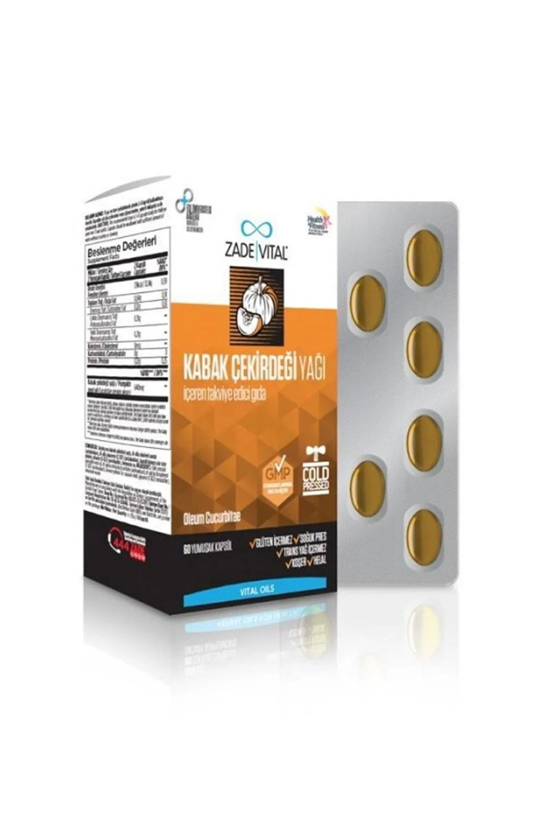 کپسول روغن کدو تنبل Zade Vital - بسته 60 عددی