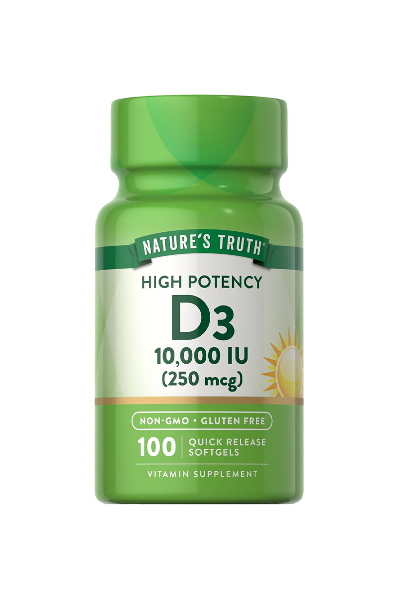 سافت ژل ویتامین D۳ مقدار 10,000 IU برند Nature's Truth - بسته ۱۰۰ عددی