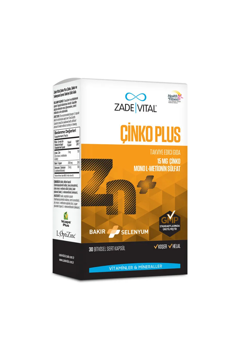 مکمل غذایی زینک پلاس  Zade Vital - بسته 30 عددی