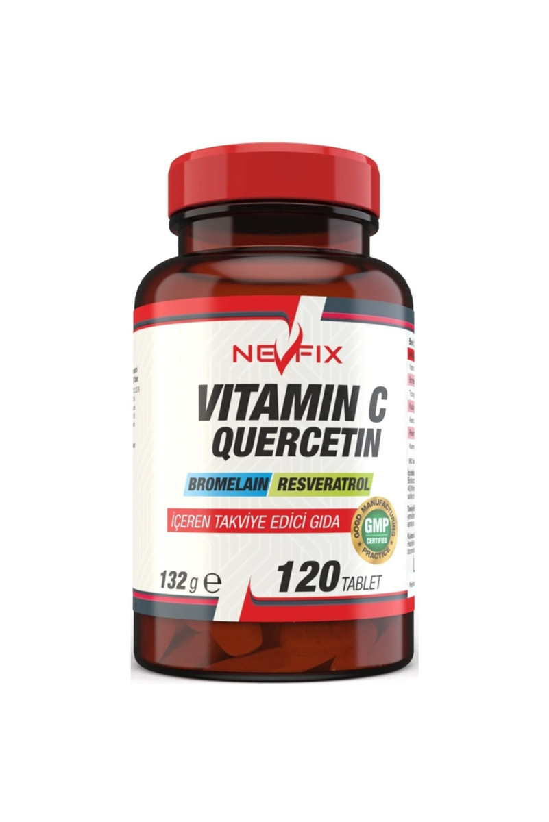 قرص ویتامین سی،بروملین،کوئرستین و رزرواترول Nevfix - بسته 120 عددی