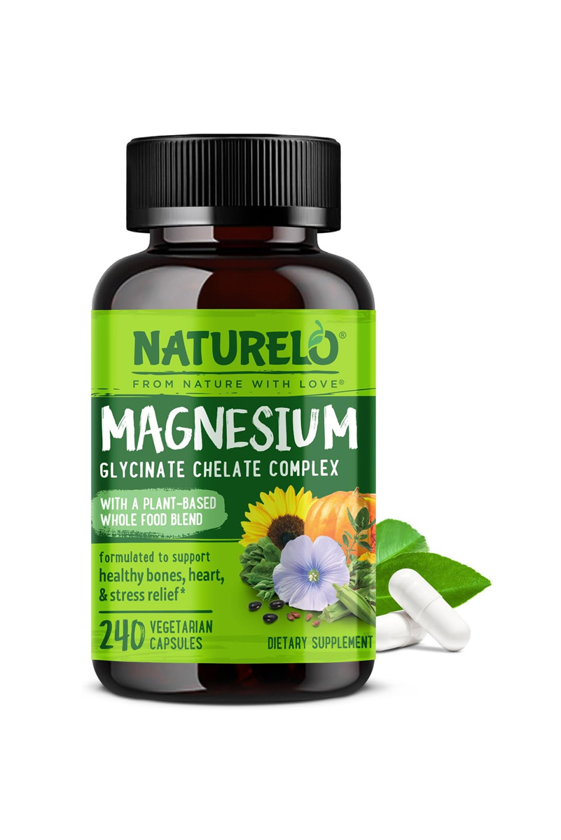 کپسول منیزیم گلیسینات NATURELO - بسته 240 عددی