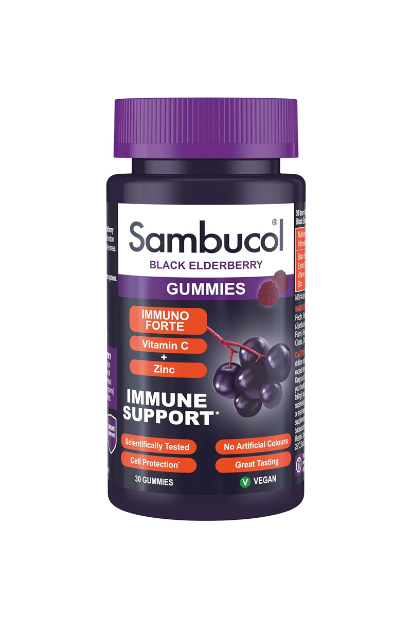 پاستیل Black Elderberry با ویتامین C و زینک Sambucol - بسته 30 عددی
