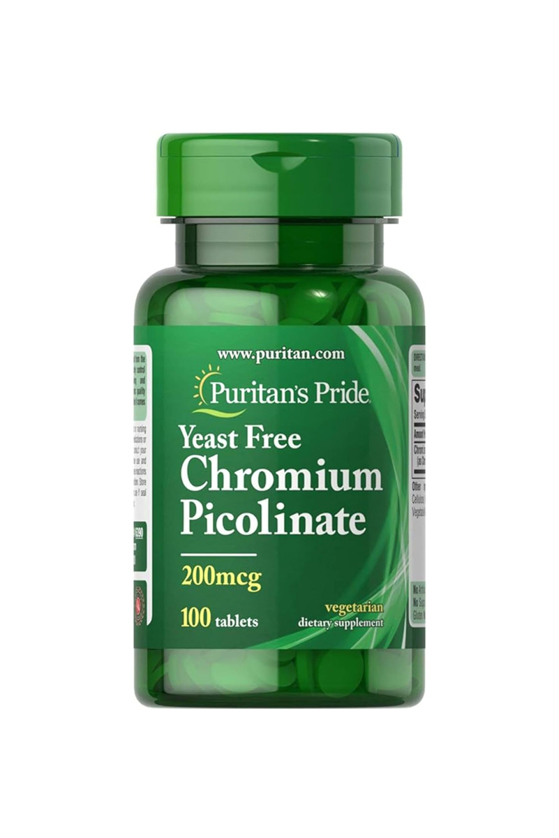 قرص‌ کروم پیکولینات ۲۰۰ میکروگرم Puritan's Pride - بسته 100 عددی
