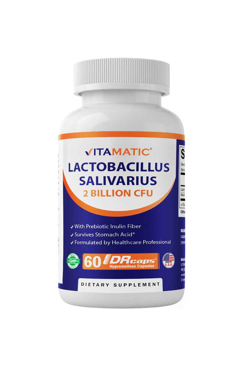 قرص پری بیوتیک Lactobacillus Salivarius برند Vitamatic - بسته 60 عددی