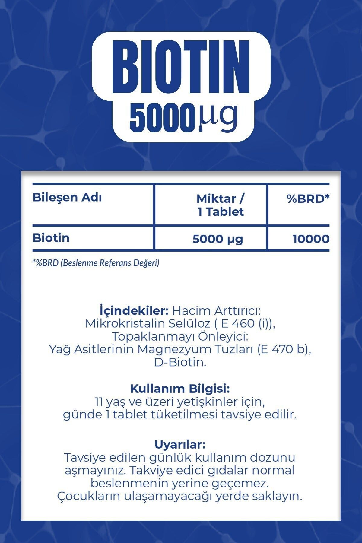 قرص بیوتین Vitisfera مقدار 5000 mcg - بسته 60 عددی