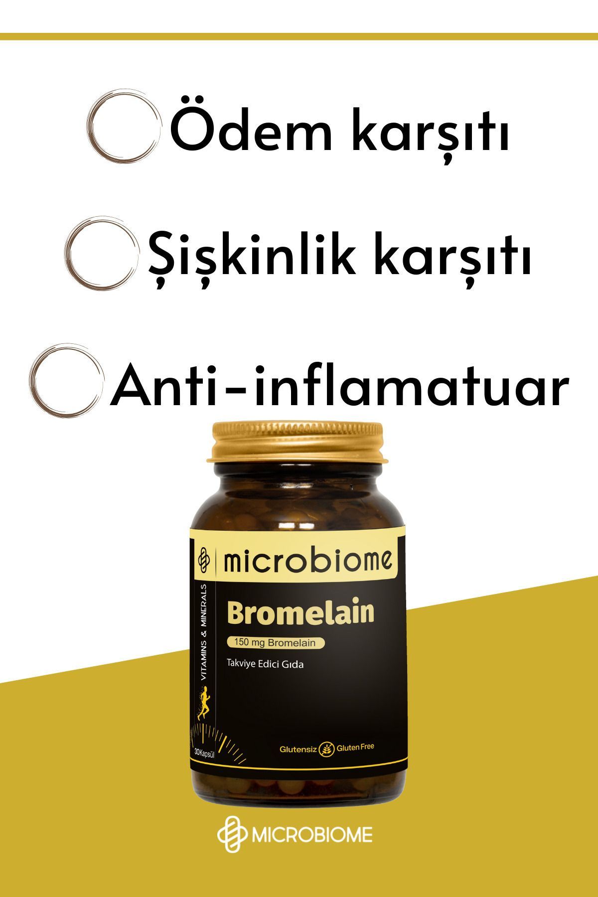 کپسول بروملین Microbiome - بسته ۳۰ عددی