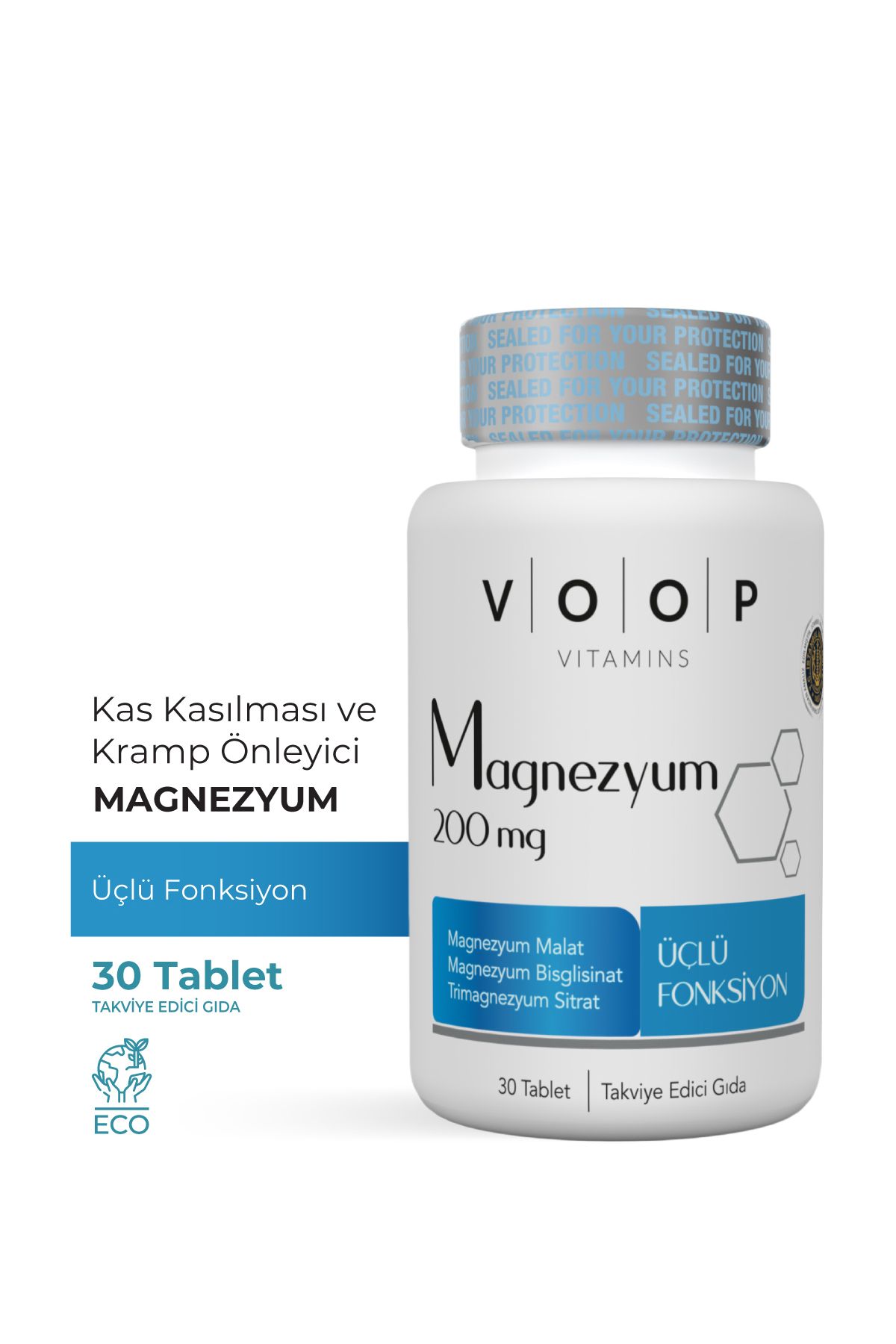 منیزیم مالات سیترات و بیس گلیسینات VOOP - بسته ۳۰ عددی