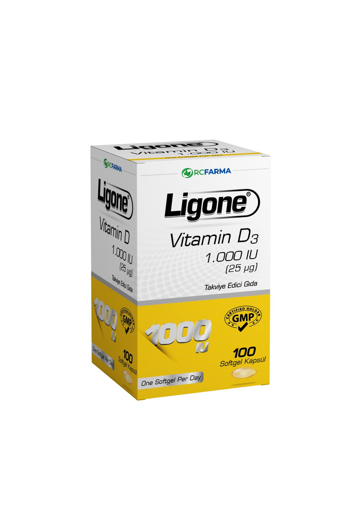 کپسول ویتامین D3 برند Ligone مقدار 1000ıu - بسته 100 عددی