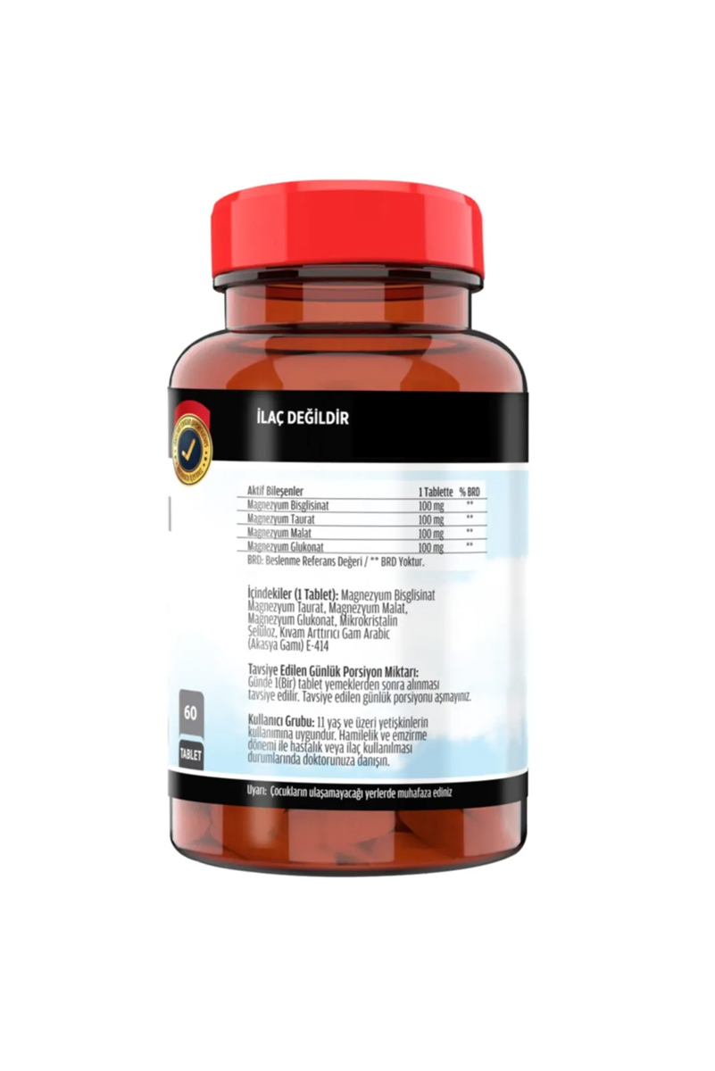 قرص منیزیم،بیس گلیسینات Nevfix به همراه قطره ویتامین D3 -بسته 60 عددی