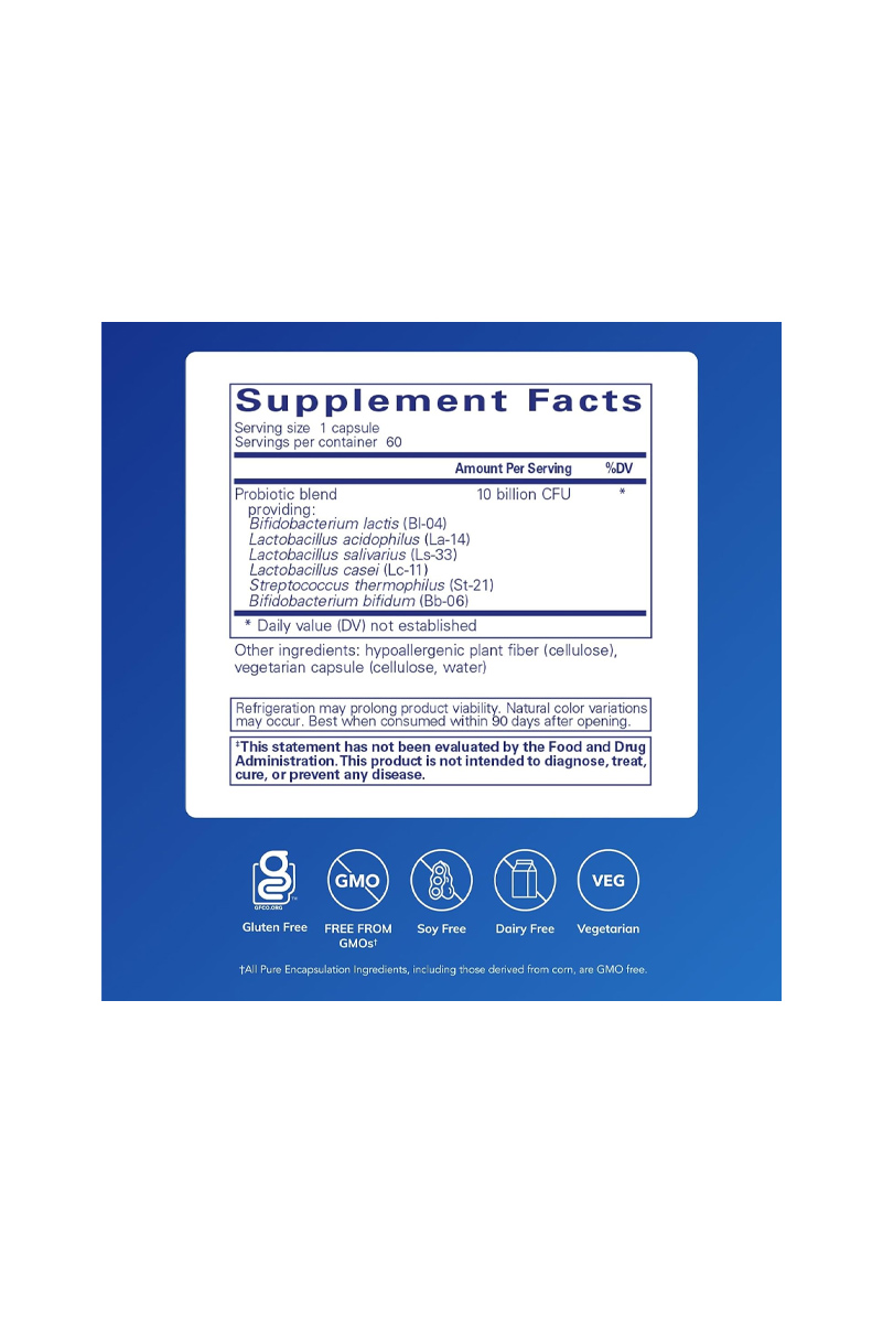 کپسول پروبیوتیک G.I برند Pure Encapsulations - بسته 6۰ عددی
