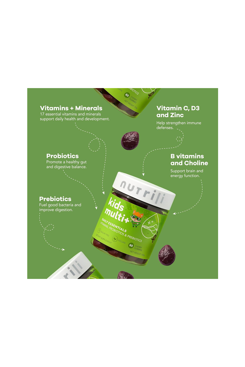پاستیل مولتی‌ ویتامین و پروبیوتیک کودکان Nutrili - بسته 60 عددی