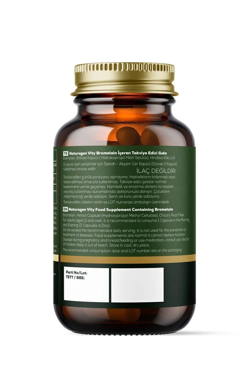 کپسول بروملین 1000 میلی گرم  Naturagen - بسته 60 عددی
