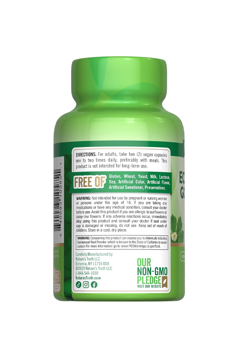 کپسول عصاره ریشهٔ گیاهان اچیناسه و گلدن‌ سیل Nature's Truth - بسته 100 عددی
