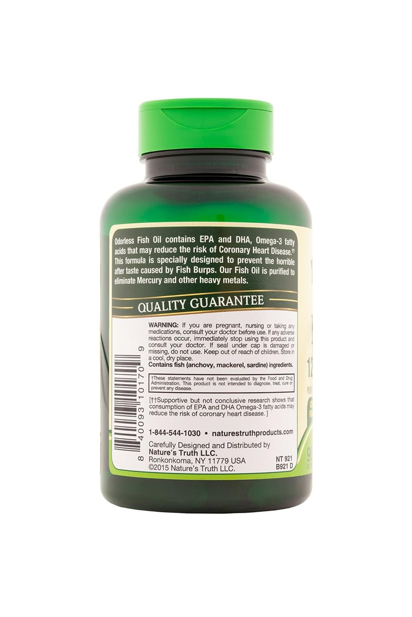 سافت ژل امگا۳ روغن ماهی Nature's Truth - بسته ۹۰ عددی
