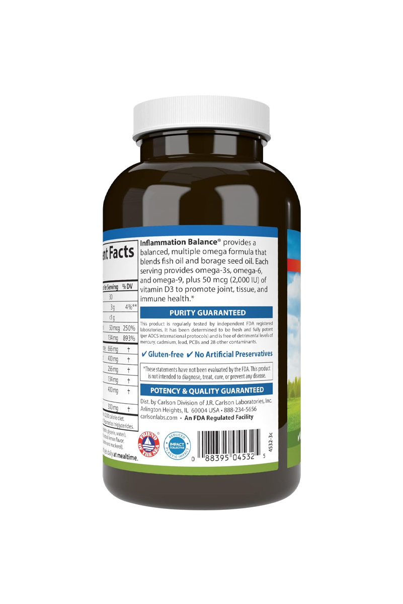 سافت‌ ژل Inflammation Balance برند Carlson - بسته 18۰ عددی