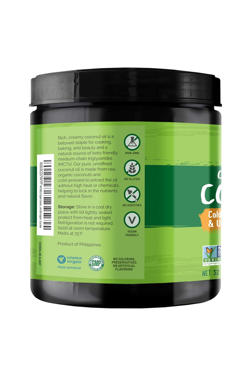 روغن نارگیل مناسب پخت‌ و پز و مراقبت از پوست و مو NATURELO - حجم 946 ml