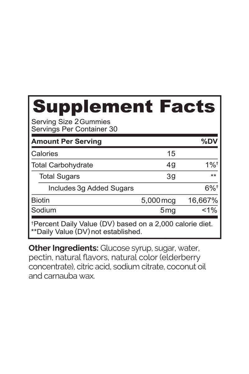 پاستیل بیوتین ۲۵۰۰ میکروگرم NATURELO - بسته 60 عددی
