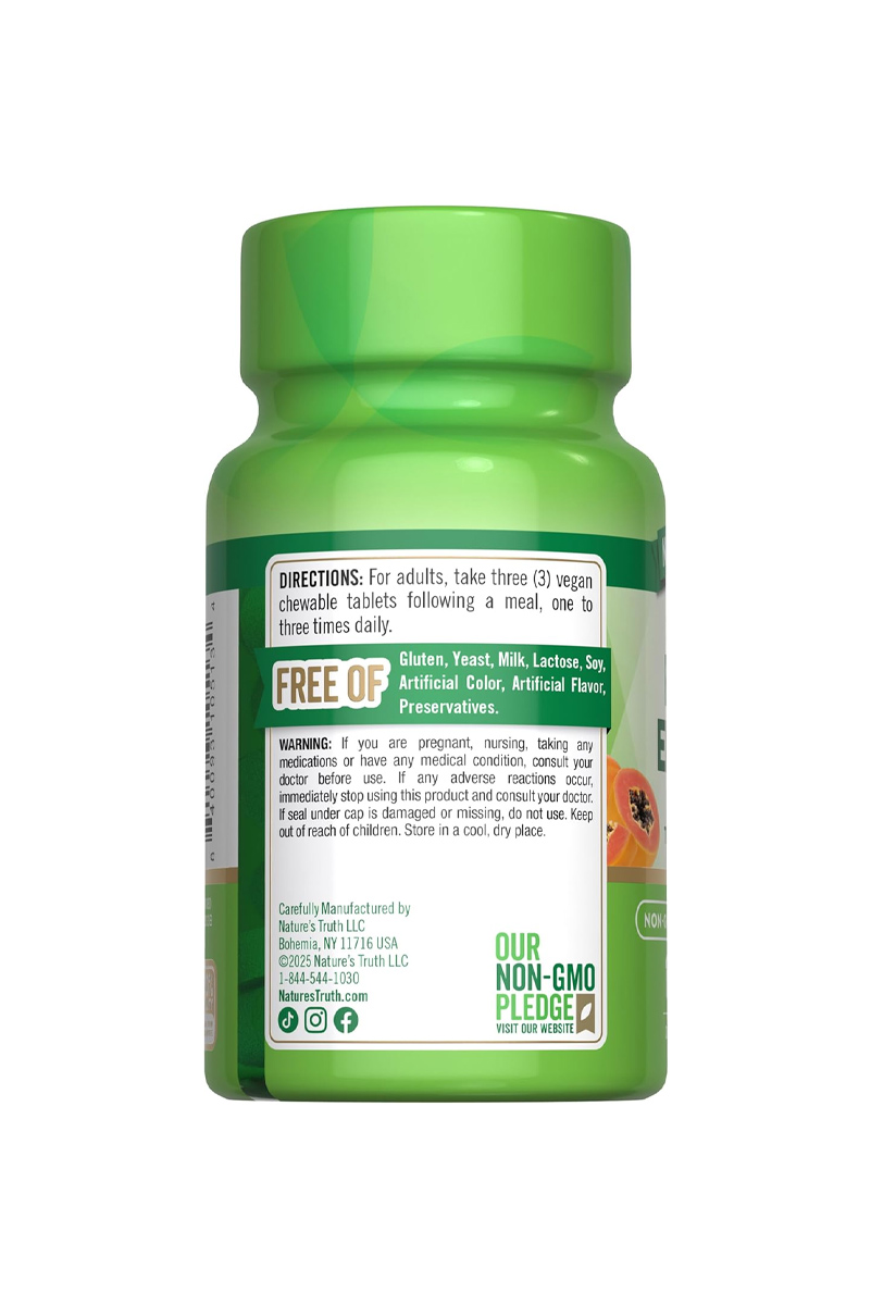 قرص جویدنی آنزیم پاپایا Nature's Truth - بسته 120 عددی