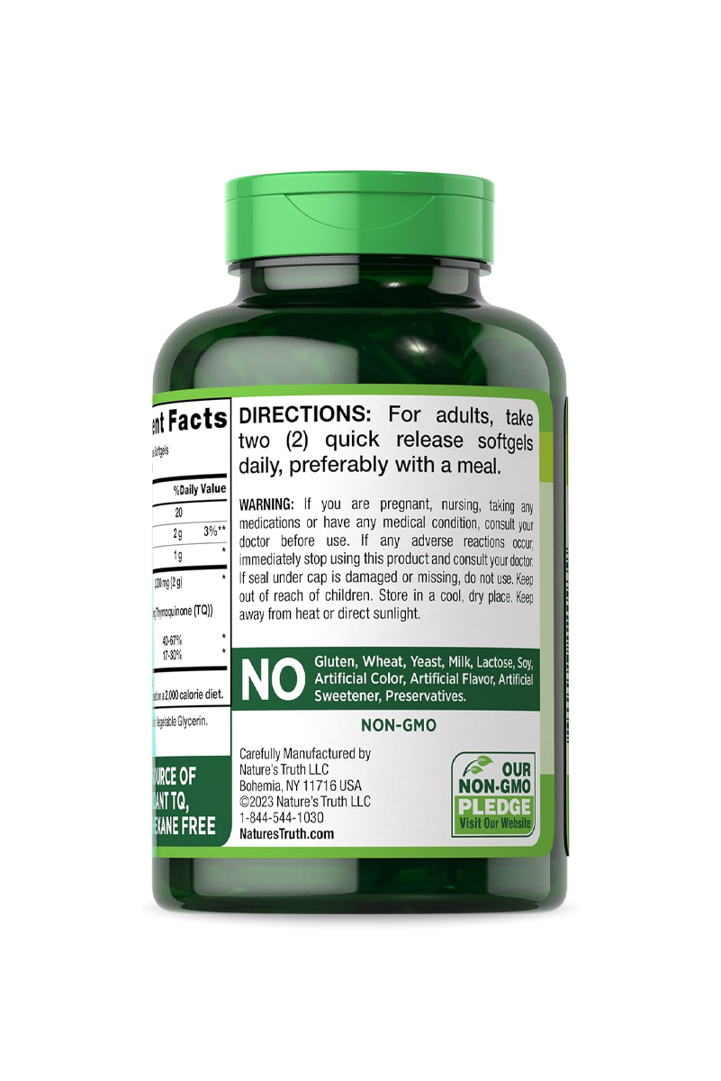 سافت ژل روغن سیاه‌ دانه Nature's Truth - بسته ۱۲۰ عددی