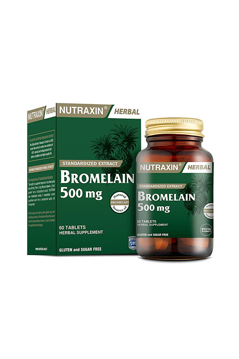 قرص بروملین 500 میلی گرمی آناناس Nutraxin - بسته ۶۰ عددی