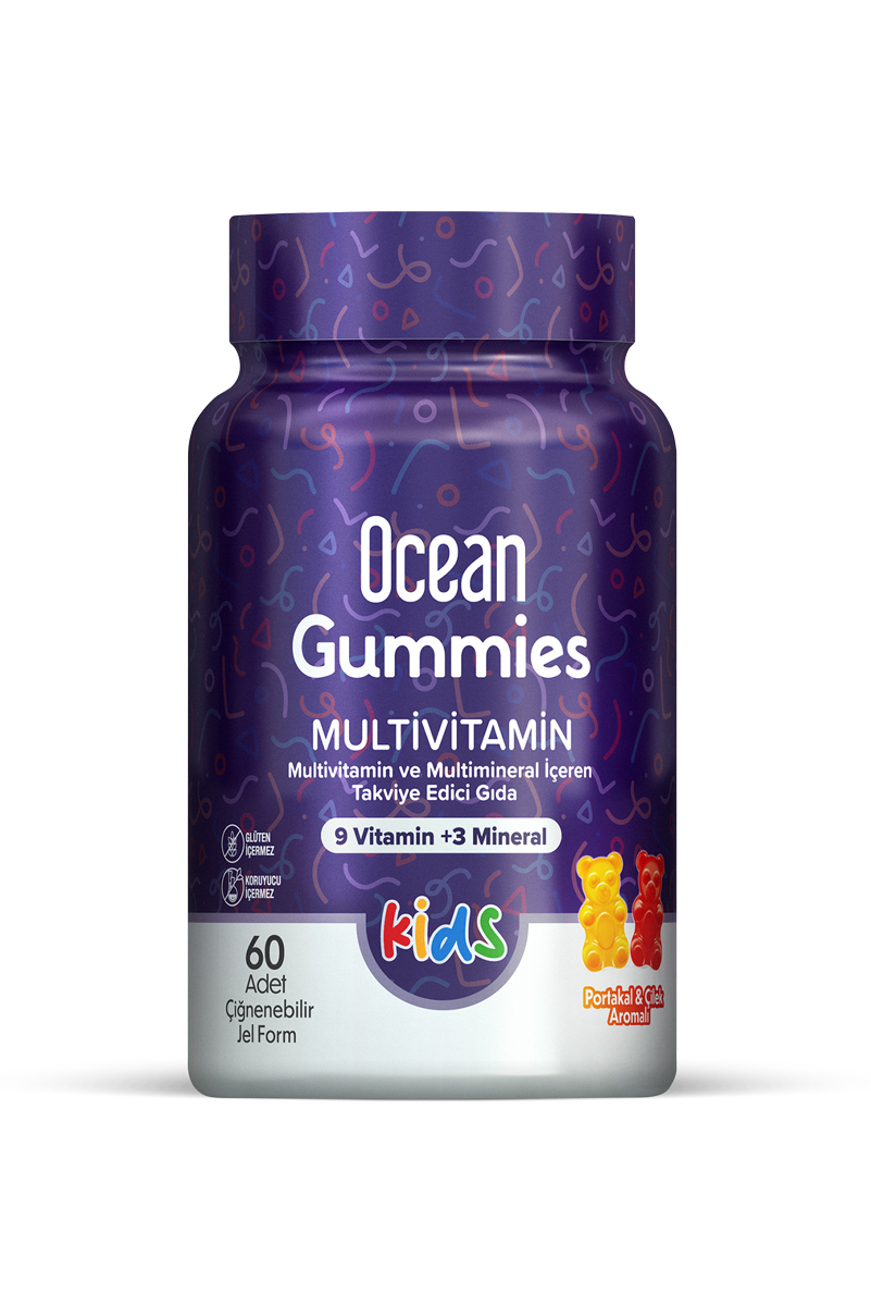 پاستیل جویدنی مولتی ویتامین کودکان Ocean - بسته ۶۰ عددی