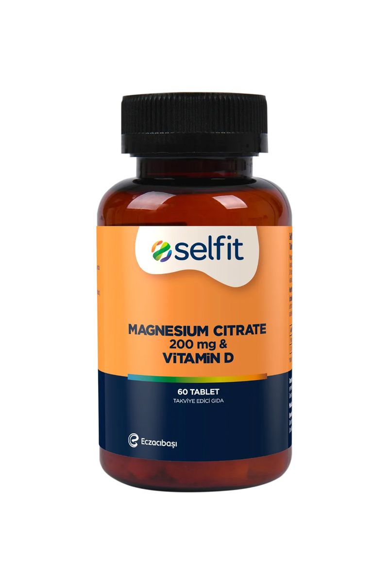 قرص منیزیم سیترات و ویتامین D برند Selfit - بسته ۶۰ عددی