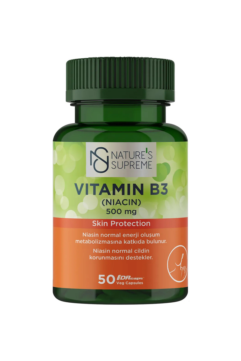 کپسول ویتامین (B3 (flush free برند Natures Supreme - بسته ۵۰ عددی