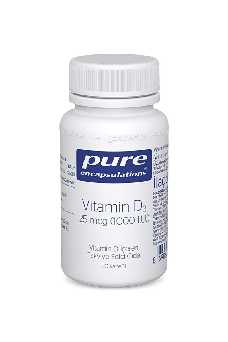 کپسول ویتامین D3 1000lu برند Pure Encapsulations - بسته ۳۰ عددی
