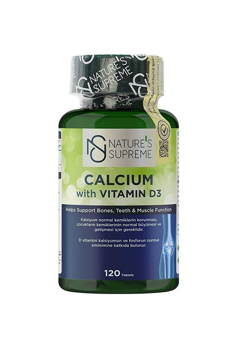 قرص کلسیم و ویتامین D3 برند Natures Supreme  - بسته ۱۲۰ عددی