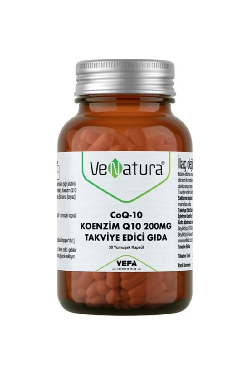 قرص کوآنزیم CoQ-10 مقدار ۲۰۰ میلی گرم Venatura - بسته ۳۰ عددی
