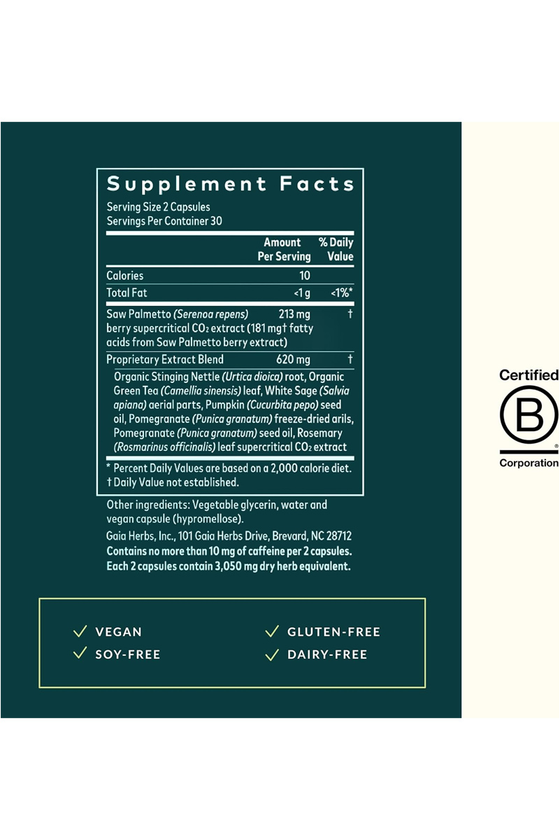 کپسول گیاهی سلامت پروستات Gaia Herbs - بسته ۶۰ عددی